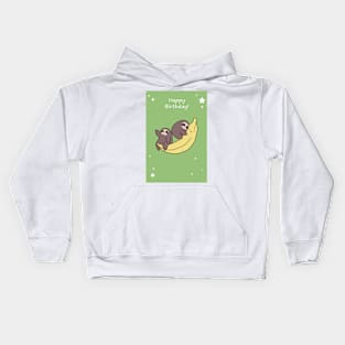 Happy Birthday Giant Banana Sloths Kids Hoodie